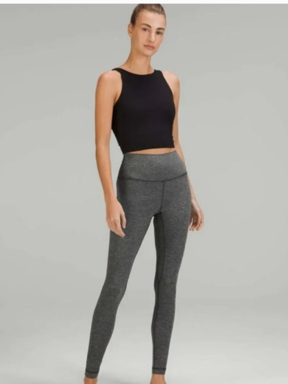 Lululemon Align 28" Leggings in Heathered Grey, size 6.